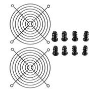 Nivithi Griglia ventilatore PC 120 mm nero 2 pezzi Fan Grill griglia | Ferro,per la custodia, questa griglia ventilatore PC isola il cavo, la copertura del ventilatore 120 mm protegge l'elica