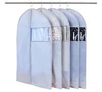 Niviy 5 PCS Custodie Abiti Armadio 60X100CM Grigio Porta Abiti da Viaggio,Con Finestra di Visualizzazione Borsa Porta Abiti, Adatto per Contenitori per Armadio di Camicie Abiti Gonne Giacche Piumini