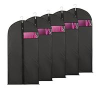 Niviy 5 PCS Custodie Abiti Armadio 60X100CM Nero Porta Abiti da Viaggio,Impermeabile e Antipolvere Borsa Porta Abiti, Adatto per Contenitori per Armadio di Camicie Abiti Gonne Giacche Piumini