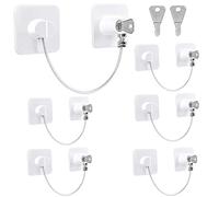 Niviy 6 PCS Chiusure Sicurezza Bambini Bianco Blocco Finestre Con Chiave Blocca Cassetti Per Bambini Con Potente Adesivo Senza Perforazione Kid Pet Safe Set per Armadi Cassetti Frigoriferi Finestre