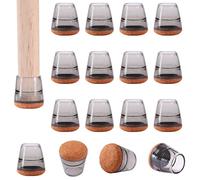 Niviy Protezione per piede della sedia, punta della sedia, per anti-graffio e riduce il rumore del pattino, sedie in silicone, tampone per sedia, protezione parquet, nero, 16 pezzi 20 mm