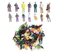 Nivofu 100 Pezzi Figure in Miniatura Scala 1:75, Persone Dipinte in Plastica ABS per Modellismo Architettonico e Ferroviario, Pose Assortite Sedute e in Piedi per Diorami e Museo in Miniatura