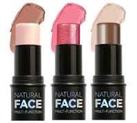 Nivofu 3PCS Contouring Viso Stick: Blush, Highlight, Bronzer Multiuso - Trucco Non Grasso e Impermeabile, Texture Leggera ed Effetto Naturale, Dewy