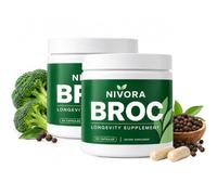 Nivora Broc - Capsule di sulforafano ad alta densità, 60 capsule, 2 pezzi | Estratto di semi di broccoli con mirosinasi, integratore antiossidante a base vegetale per il benessere cellulare e la
