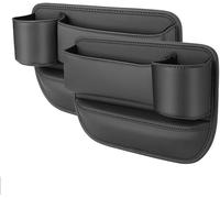 NIVQH Scatola Seggiolino Auto Gap Organizer per Renault Espace V (7-Seats) 2015-2020,Pu Pelle Interni Accessori Tasca Laterale Console,Prova di Perdite Waterproof,Black Main Driver+Copilot