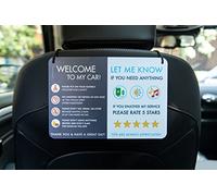 NIVRANA Rideshare - Segnale per auto, 2 pezzi, migliori relazioni con i clienti, valutazioni più elevate e altri suggerimenti, con cartello universale, accessorio per autisti Uber, guidatori di