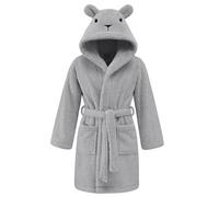 Niwicee Accappatoio Bambini Ragazze Vestaglia Morbido Ragazzo Accappatoio Accappatoio Bambino Spugna Pile Pigiami Età 3-8 Anni - 2 Tasche, Cappuccio con Orecchie (Grigio intenso, 7-8 anni)