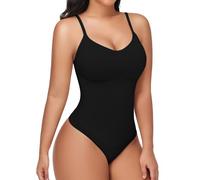 Niwicee Body Contenitivo Modellante Donna Shapewear Bodysuit Pancia Piatta Guaina Contenitiva Donna Perizoma Intimo Snellente Shaper Shaping Spallino Regolabile(Nero,M)