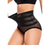 Niwicee Mutande Donna Mutande Pancera Contenitiva Vita Alta Mutande Contenitive Intimo Shapewear Slip Dimagrante Pancia Piatta Invisibile Elastic Senza Cuciture Culotte Sheer Mesh(Nero,L)