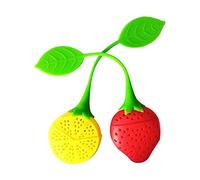 NIWWIN 2 Confezioni Infusore per Tè in Silicone a Forma di Fragola Limone, Riutilizzabile, Manico Ripido Ideale per Foglie Sfuse, Filtro alle Erbe e Tè Verdi, Regalo per gli Amanti del Tè