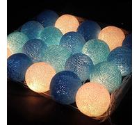 NIWWIN 3M 20 LED luminosi palline di cotone luci stringa festa di natale camera da letto luci per tende compleanno halloween illuminazione di nozze baby room regalo romantico arredamento (Blu)