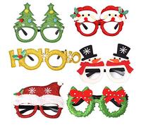 NIWWIN 6 pezzi occhiali di Natale, bicchieri per decorazioni natalizie, Nuove decorazioni alla festa,balli in maschera, carnevale, regali per bambini e adulti.