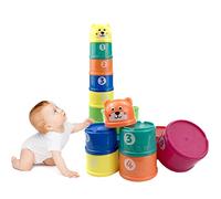 NIWWIN 9 pezzi Può impilare giocattoli a tazza,assortimento e giocattoli impilabili, giocattoli da bagno, giocattoli per lo sviluppo precoce. Adatte per bambini di età superiore ai 6 mesi.