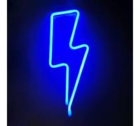 NIWWIN Fulmine Neon,luce di segnalazione al neon, Esports Room Atmosfera Luce,Alimentazione a batteria USB/3 AA,decorazione della stanza dei bambini, Decorazione di illuminazione per feste. (blu)