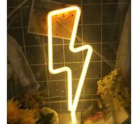 NIWWIN Fulmine Neon,luce di segnalazione al neon, Esports Room Atmosfera Luce,Alimentazione a batteria USB/3 AA,decorazione della stanza dei bambini, Decorazione di illuminazione per feste. (Caldo)