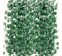 NIWWIN Ghirlande artificiali verdi rampicanti, piante artificiali rampicanti, ghirlanda di piante rampicanti verdi per feste di nozze, festival interni ed esterni, lunghezza 2,1 m, 12 pacchi (edera)