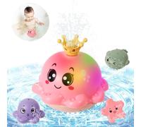 NIWWIN Giocattoli per Bagnetto, spruzzo Automatico, Giocattolo per Vasca da Bagno, per Bambini, Giochi d'Acqua Giocattolo alimentati a Batteria con Flash Colorati (Rosa)