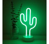 NIWWIN Luce al neon a forma di cactus, insegne al neon a LED, lampada da tavolo decorativa, alimentazione 3AA/USB, luci d'atmosfera in camera da letto, decorazione della stanza dei bambini