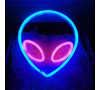 NIWWIN Luce neon aliena Blu e rosa,luce di segnalazione al neon, Esports Room Atmosfera Luce，Alimentazione a batteria USB/3 AA,decorazione della stanza dei bambini, regalo di compleanno di Natale.