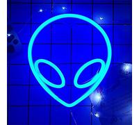 NIWWIN Luce neon aliena blu,luce di segnalazione al neon, Esports Room Atmosfera Luce，Alimentazione a batteria USB/3 AA,decorazione della stanza dei bambini, regalo di compleanno di Natale.