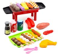 NIWWIN Set di giocattoli per barbecue per bambini, Playset da cucina, Finta Play Food Grill Set Giocattoli per i più piccoli Regali per ragazzi e ragazze (22 pezzi)