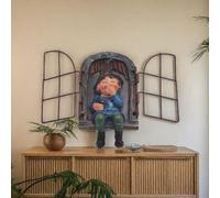 NIWWIN Statua dello Gnomo da Giardino Ornamenti per L'Albero, Decorazione della Statua in Miniatura Simpatica Statua di Figura Accessori da Giardinaggio per Interni ed Esterni (Female)