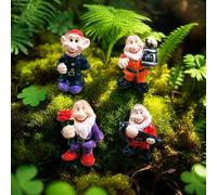 NIWWIN Statue di gnomi da giardino, decorazione artistica da giardino all'aperto, statuetta di gnomo impermeabile in 4 pezzi da utilizzare nella decorazione del giardino, ornamenti in resina. (gnome)