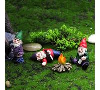 NIWWIN Statue di gnomi da giardino, decorazione artistica da giardino all'aperto, statuetta di gnomo impermeabile in 4 pezzi da utilizzare nella decorazione del giardino, ornamenti in resina. (flame)