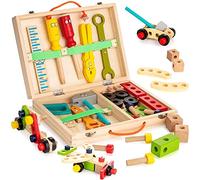 NIWWIN Strumenti di Gioco, Set di Giocattoli di Costruzione in Legno e fingere Play, Kids Toolbox Kit Construction Toys Giocattoli da Gioco, Giocattolo per Imaging precoce per 3 Anni