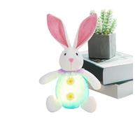 Nixiara Coniglio di Pasqua, Conigli abbracciabili con - Giocattolo per dormire con coniglietto LED abbracciabile,Decorazioni per scrivania di Pasqua di coniglietto fatte a mano per bambini,