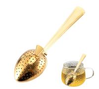 Nixiara Cucchiaio per infusore, cucchiaino da tè, in metallo, per tè sfuso, con manico lungo, diffusore a intervalli ripido per gli amanti del tè, casa, sopracciglia da viaggio