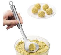 Nixiara Cucchiaio per polpette | con manico lungo in acciaio inossidabile | Macchina per polpette con fori - Stampo per la cena Cucinare Manzo Pollo Maiale Pesce Vegetariano