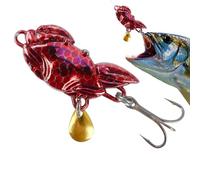 Nixiara Esca per basso ed esca, esche da pesca per trote, esca con paillettes che affondano in metallo, forma di granchio, accessori per la pesca, ghisa a lunga distanza per trota bassa, sepike di