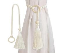 Nixiara Fermaporta per finestra con nappine, fermatenda per finestra - 2 x fermatende decorative per finestre, fermatenda flessibili alla moda, fermagli per fermatenda eleganti Boho per la