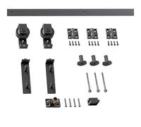 Nixiara Hardware per porte scorrevoli per fienile, kit hardware per porte pieghevoli | Girando per porte a fienile a forma di J Heavy Duty | Accessorio per rulli per binari per armadi a risparmio