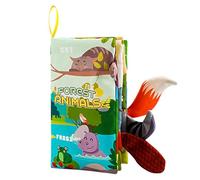 Nixiara Libri in tessuto per bambini,Libri in tessuto per neonati - Libri sensoriali Animali Tails - Libri in tessuto morbido, gioco di attività sensoriale di apprendimento precoce interattivo per