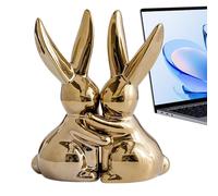 Nixiara Libro della ceramica End, LABBIT BROWDENDS | Fermare il Titolare del Libro degli Animali | Statue di Coniglio in ceramica, decorazione della mensola Vintage per Camera, librerie, armadi