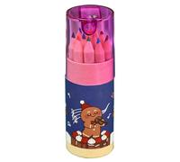 Nixiara Matite acquerellabili per bambini, con temperamatite, 12 matite colorate per bambini, mini set da colorare, design natalizio, per il disegno della scuola scolastica per adulti