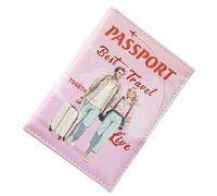 Nixiara per passaporto da viaggio - Porta passaporto in pelle PU, impermeabile, portafoglio borsa per carte d'imbarco per coppie studiare bambini famiglia uomini all'estero, rosa