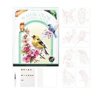 Nixiara Set di acquerelli da viaggio, set di pittura ad | Kit da viaggio con tavolozza e pennello - Kit di pittura in miniatura multifunzionale a tre volte con 12 colori per