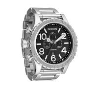 NIXON 51-30 Chrono A1389-300m Orologio analogico alla moda da uomo resistente all'acqua (quadrante dell'orologio da 51 mm, cinturino in acciaio inossidabile da 25 mm), nero, One Size, Oversize