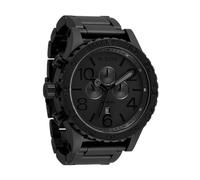 NIXON 51-30 Chrono A1389-300m Orologio analogico alla moda da uomo resistente all'acqua (quadrante dell'orologio da 51 mm, cinturino in acciaio inossidabile da 25 mm), Tutto nero opaco / nero, One