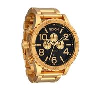 NIXON 51-30 Chrono A1389-300m Orologio analogico alla moda da uomo resistente all'acqua (quadrante dell'orologio da 51 mm, cinturino in acciaio inossidabile da 25 mm), Tutto oro/nero, One Size, 51-30