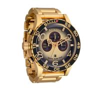 NIXON 51-30 Chrono A1389-300m Orologio analogico alla moda da uomo resistente all'acqua (quadrante dell'orologio da 51 mm, cinturino in acciaio inossidabile da 25 mm), 4° Dim Oro/Nero, 51-30 Crono