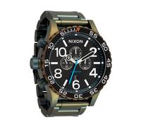 NIXON 51-30 Chrono A1389-300m Orologio analogico alla moda da uomo resistente all'acqua (quadrante dell'orologio da 51 mm, cinturino in acciaio inossidabile da 25 mm), Black Sunray / Surplus, One Size