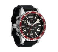 NIXON 51-30 Chrono A1392-300m Orologio analogico alla moda da uomo resistente all'acqua, argento, nero, mirtillo rosso, One Size, 51-30 Chrono Pelle
