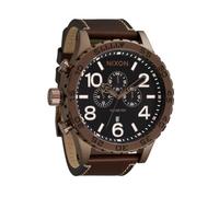 NIXON 51-30 Chrono A1392-300m Orologio analogico da uomo impermeabile alla moda (quadrante 51 mm, cinturino in vera pelle da 25 mm), Cioccolato/Arrosto Scuro/Marrone, 51-30 Chrono Pelle