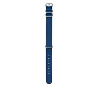 Nixon FKM Rubber NATO BA005-3391-00 Cinturino di ricambio per orologi da 20 mm di distanza in silicone e caucciù colore blu navy/blu con fibbia e raccordi in acciaio inox, BA005-3391-00, blu navy/blu,