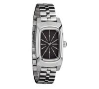 NIXON Frankie A1441-100m Orologio analogico da donna resistente all'acqua (quadrante rettangolare 47 x 24 mm, cinturino a 3 maglie da 14 mm con chiusura a farfalla), Mid Century/Argento/Nero, Womens