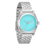 NIXON Medium Time Teller A1130-100m Orologio analogico da donna resistente all'acqua, Argento/Turchese, Womens Standard, Medio Time Teller